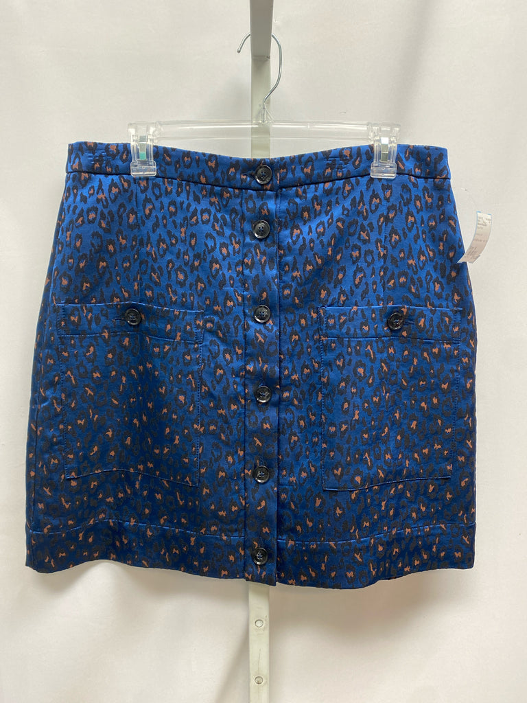 Banana Republic Size 14 Blue Print Skirt