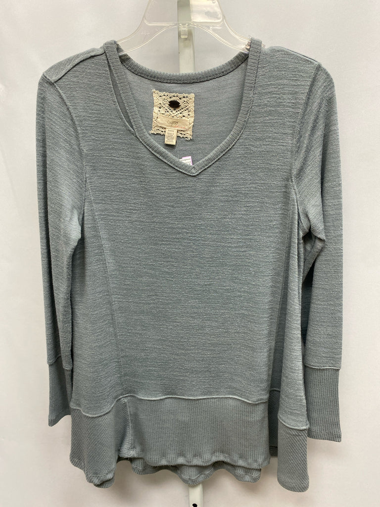Cupio Size Medium Blue Heather Long Sleeve Top
