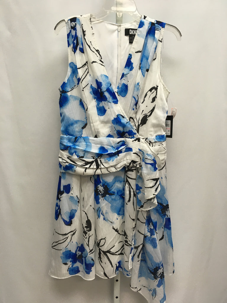DKNY Size 10 White/blue Sleeveless Dress – Best Friends Consignment