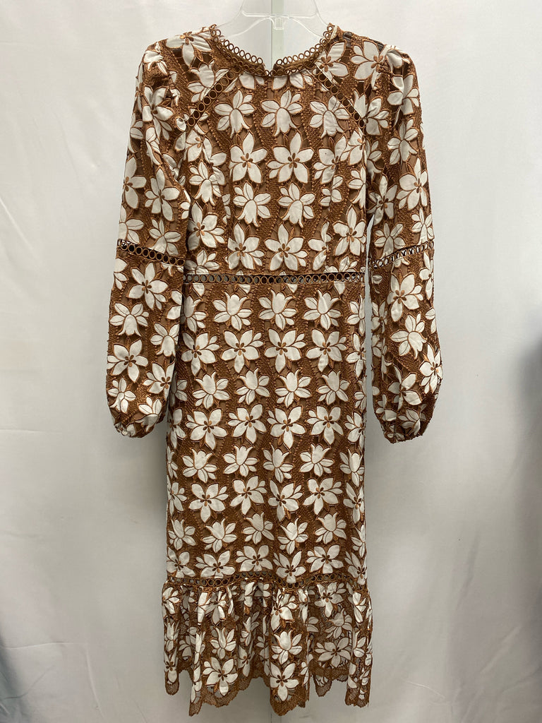 Size Small Just Me Rust Floral Long Sleeve Dress