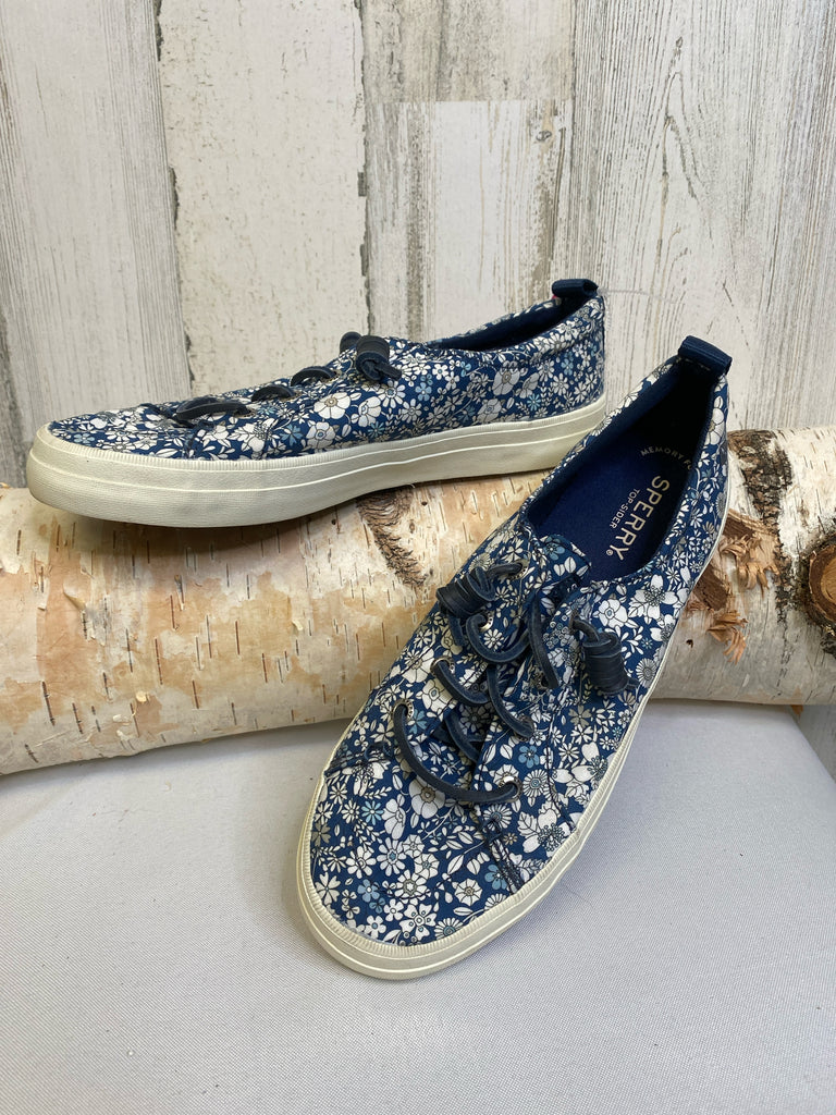 Sperry Size 7 Blue Floral Loafer Sneakers