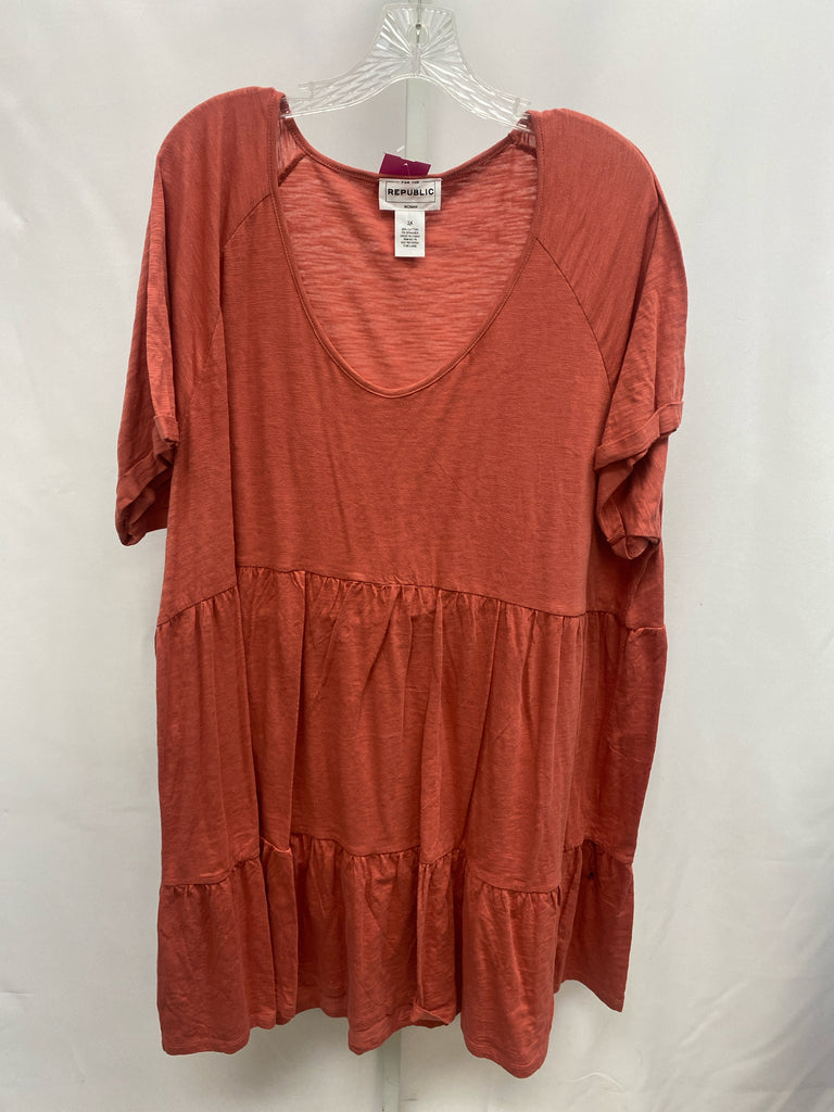 Size 3X For the Republic Rust Short Sleeve Dress