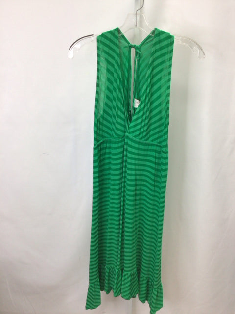ella moss Size Large Green Stripe Sleeveless Dress