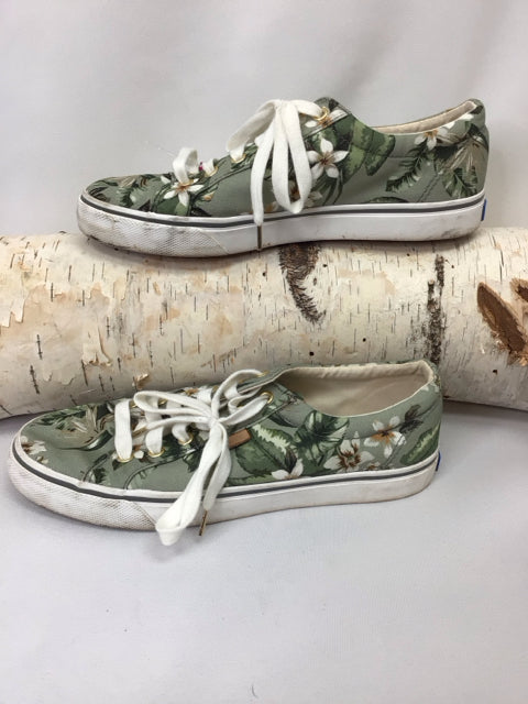Keds Size 9 Green Print Sneakers