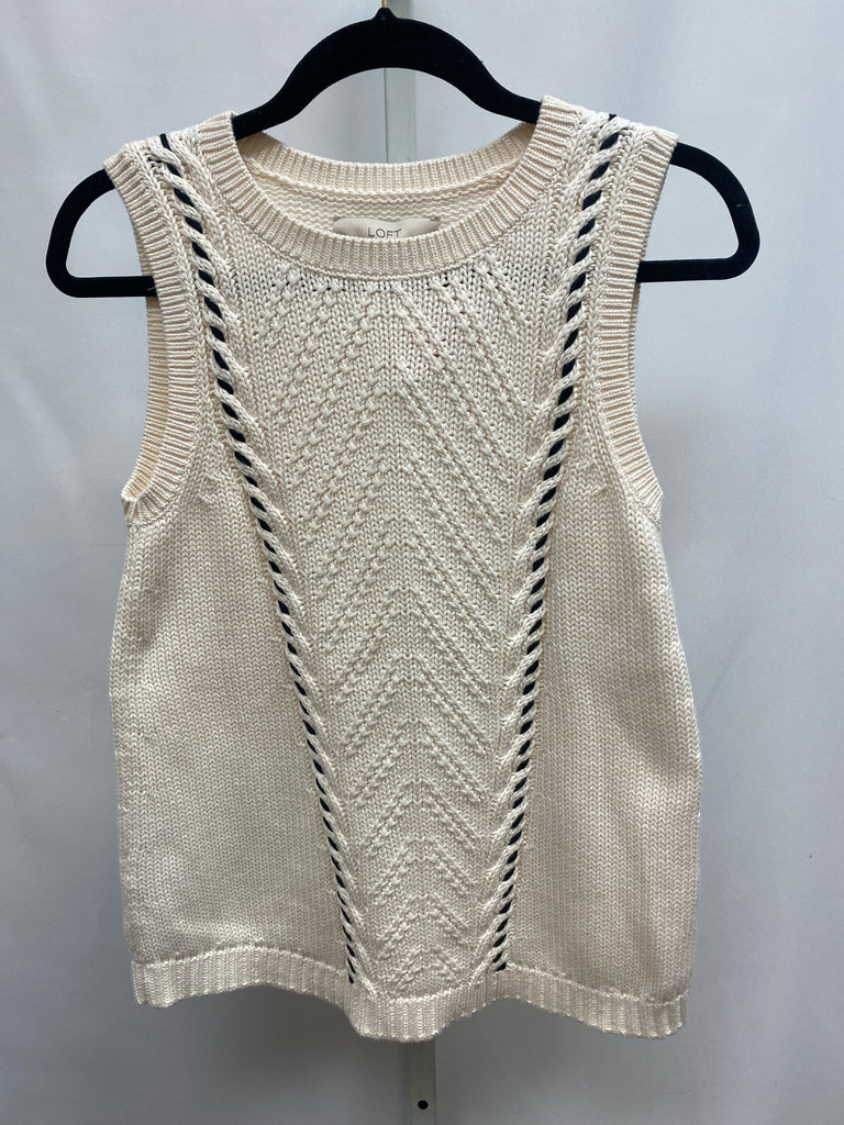 LOFT Size XS Cream Sleeveless Sweater