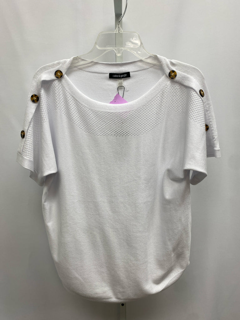 Cable & Gauge Size Large White Short Sleeve Top