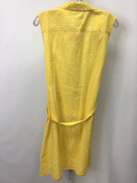 Tommy Hilfiger Size 14 Yellow/White Sleeveless Dress