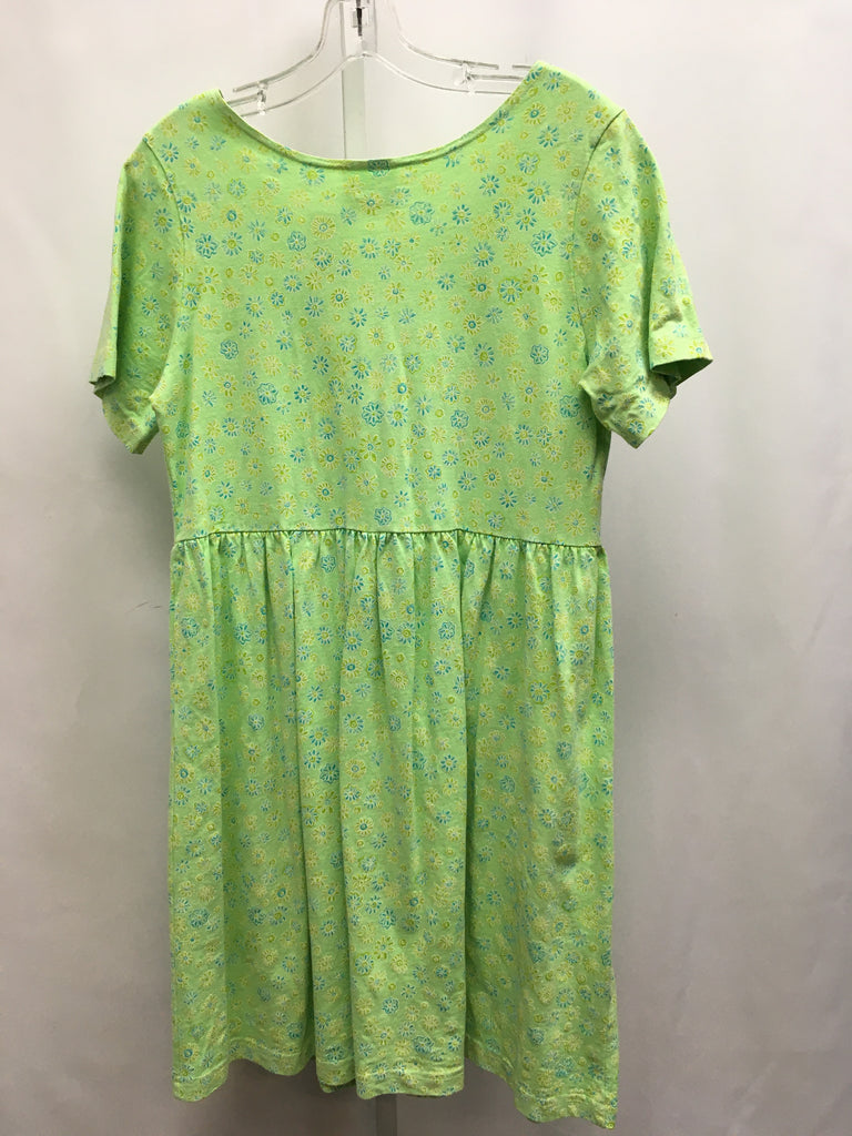 Fresh Produce Size Medium Lime Print Short Sleeve Dress