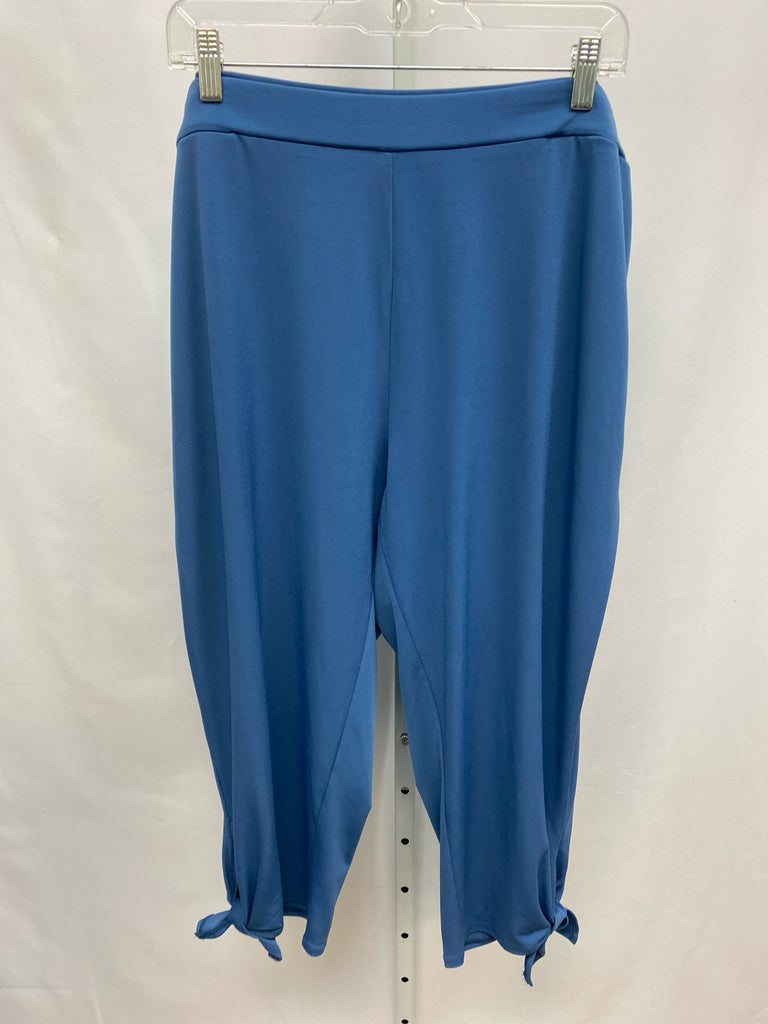 Susan Graver Size 1X Blue Crop/Capri