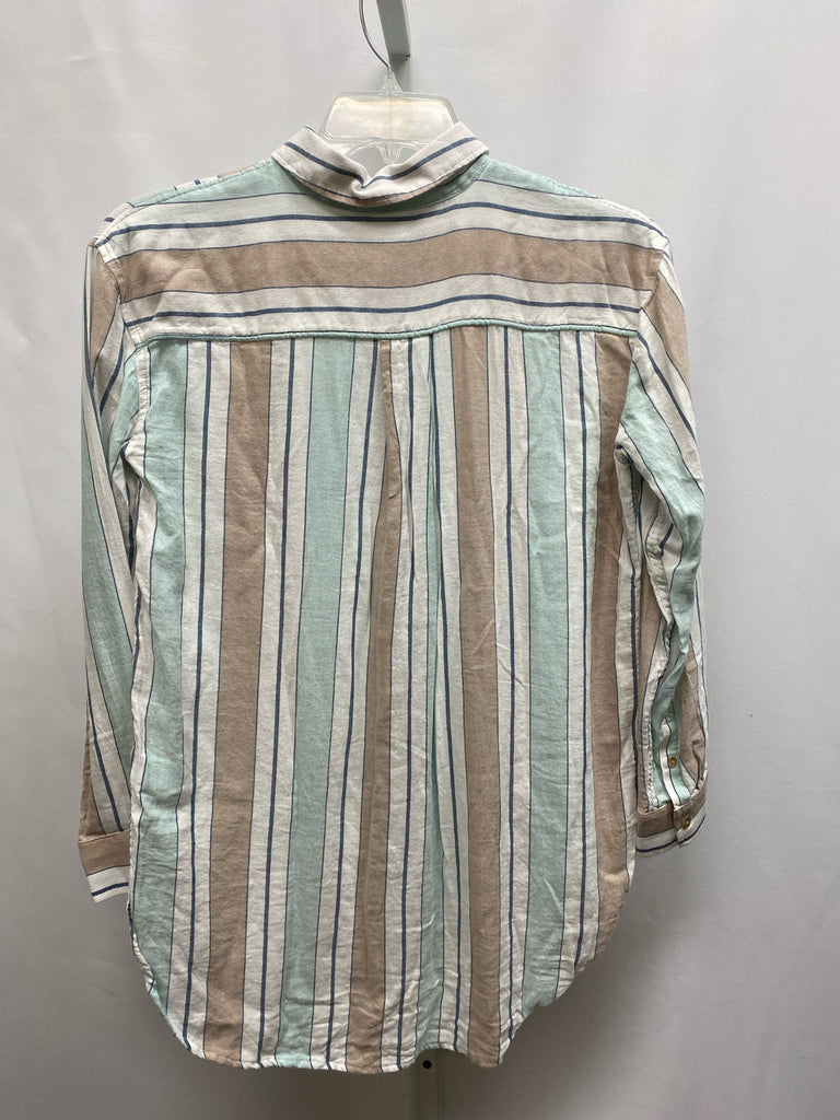 Caslon Size Small White Stripe Long Sleeve Top