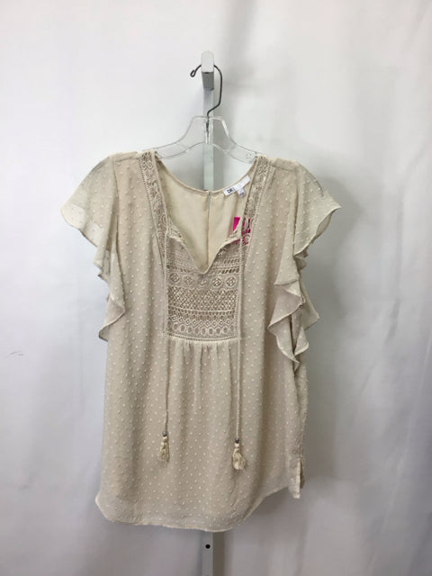 DR2 Size Large Taupe Short Sleeve Top
