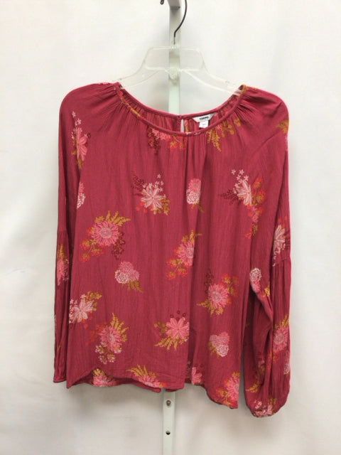Sonoma Size Large Rose Print Long Sleeve Top