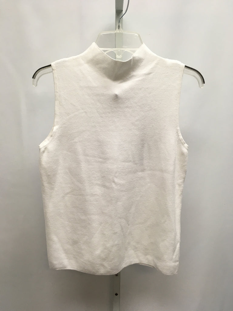 Tahari Size Large Ivory Sleeveless Top