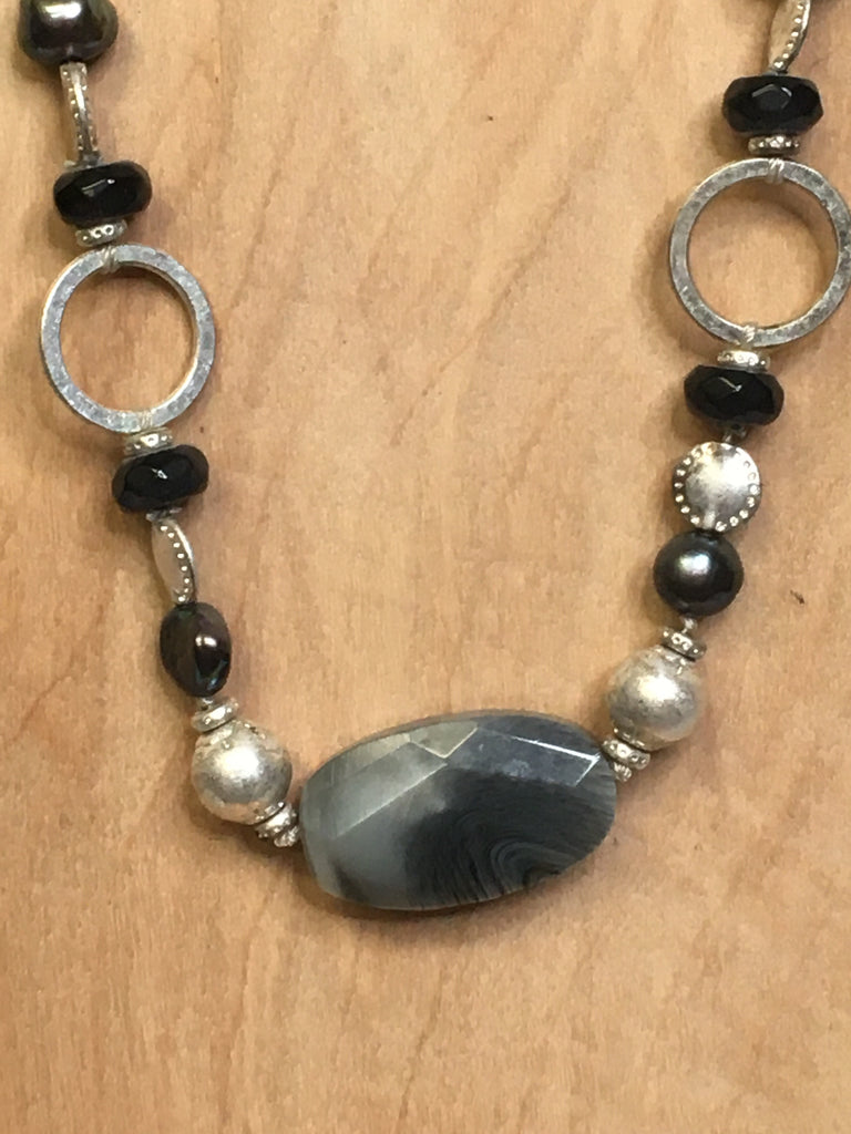 Chico's Silver/Black Necklace