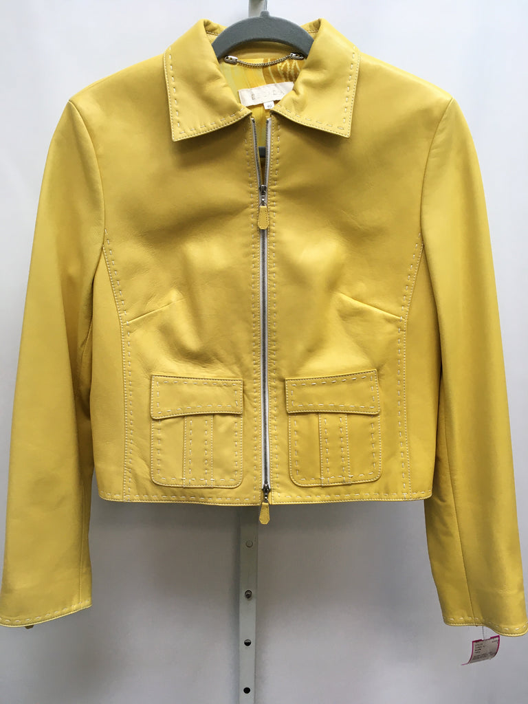 Escada Size Medium Yellow Designer Jacket