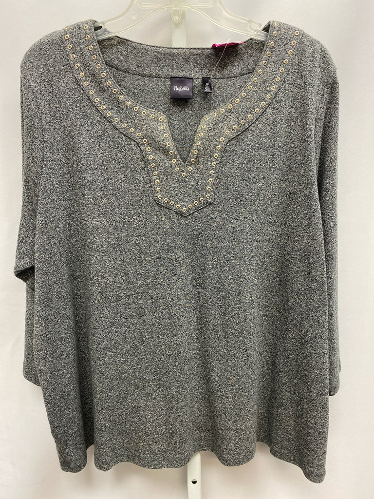 Rafaella Size 3X Gray 3/4 Sleeve Top