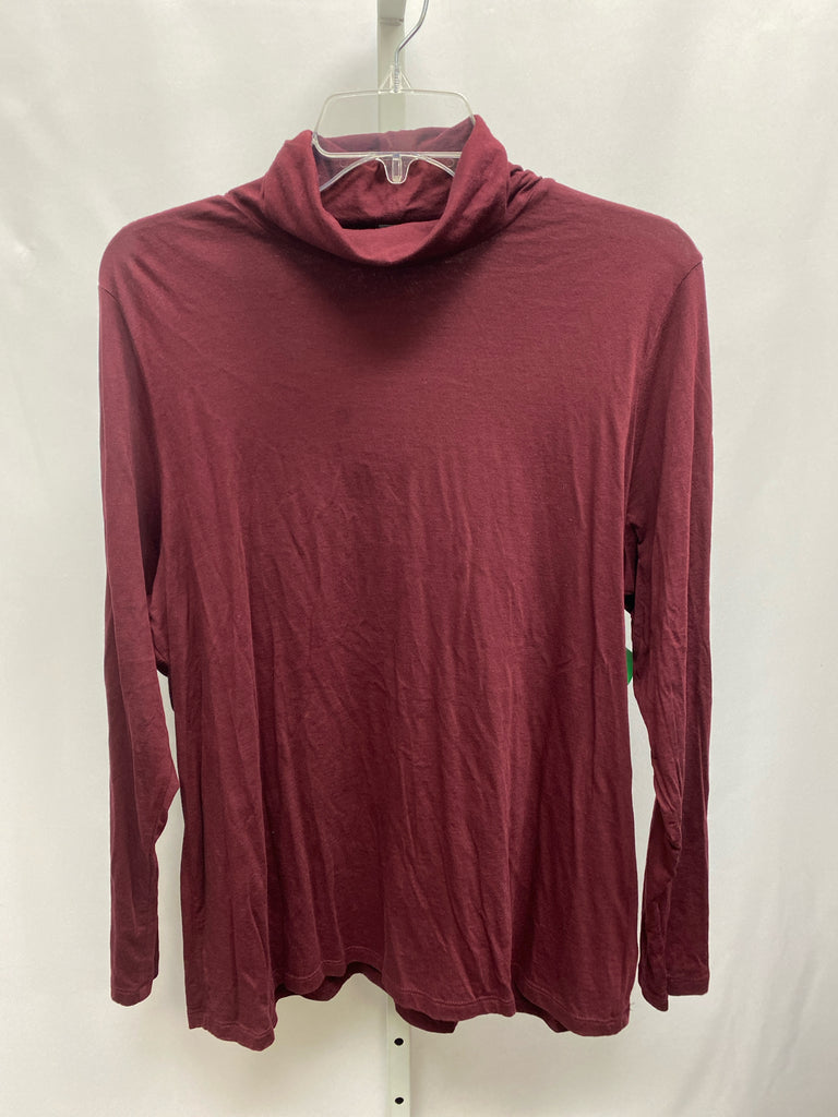 Talbots Size 2X Burgundy Long Sleeve Top