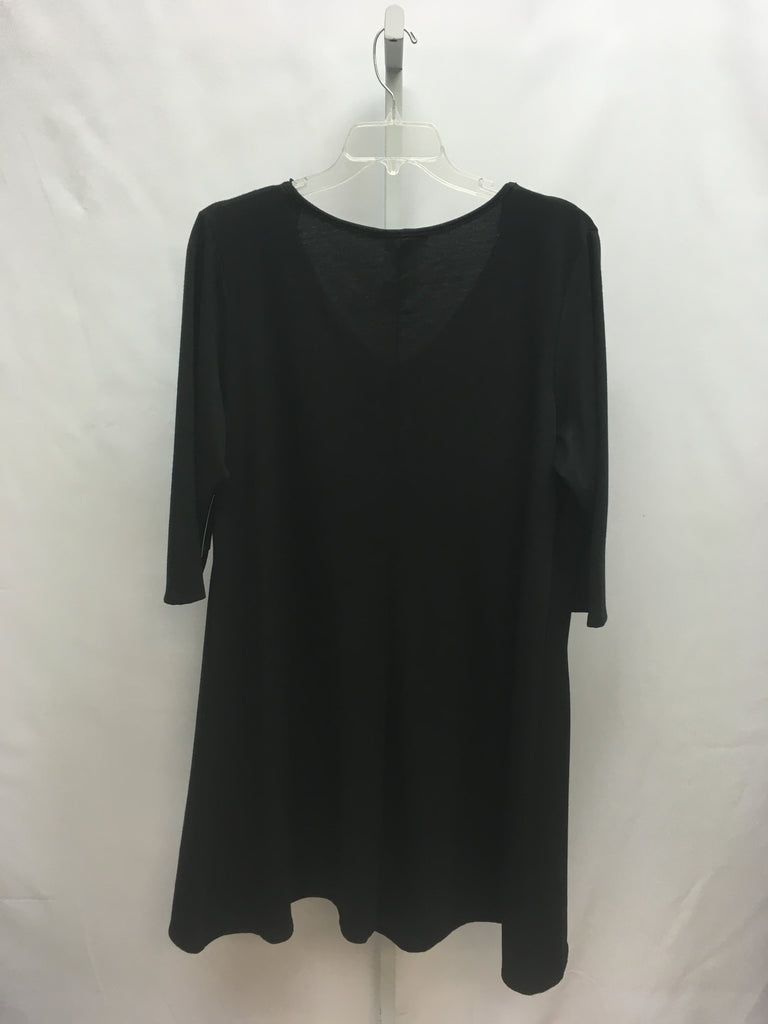 Size 2X Espresso Black 3/4 Sleeve Dress