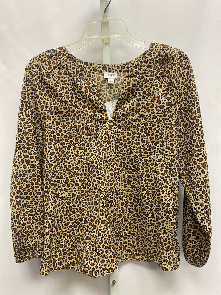 JCrew Size Small Brown animal Long Sleeve Top