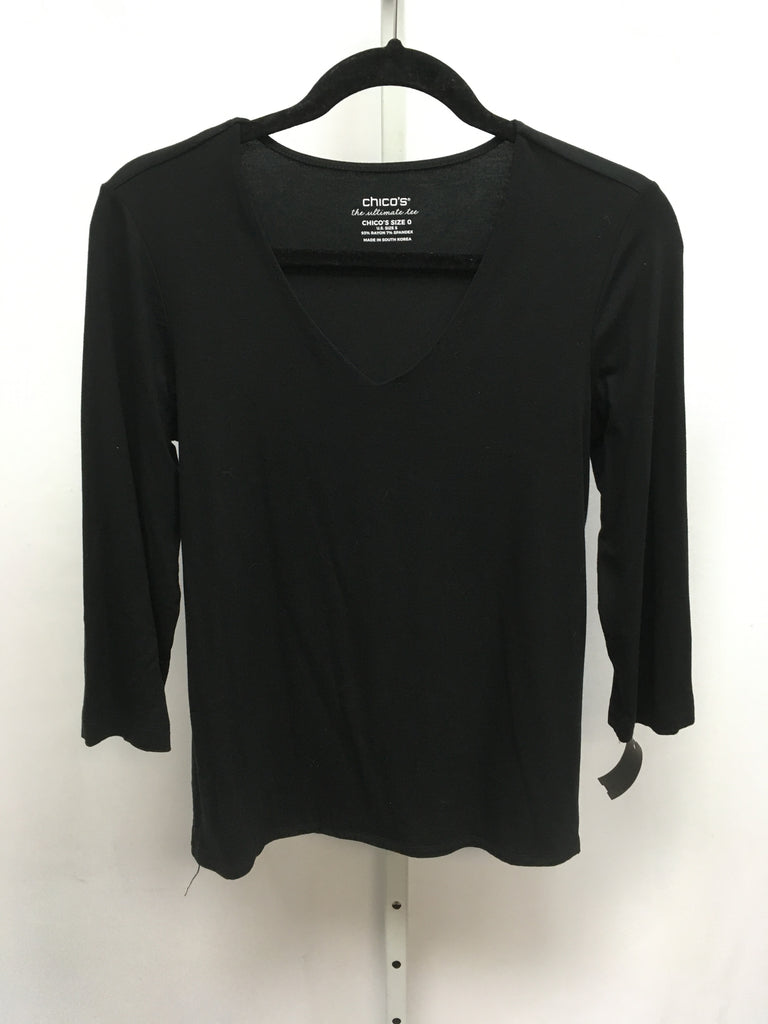 Chico's Size Chico's 0 (S) Black 3/4 Sleeve Top