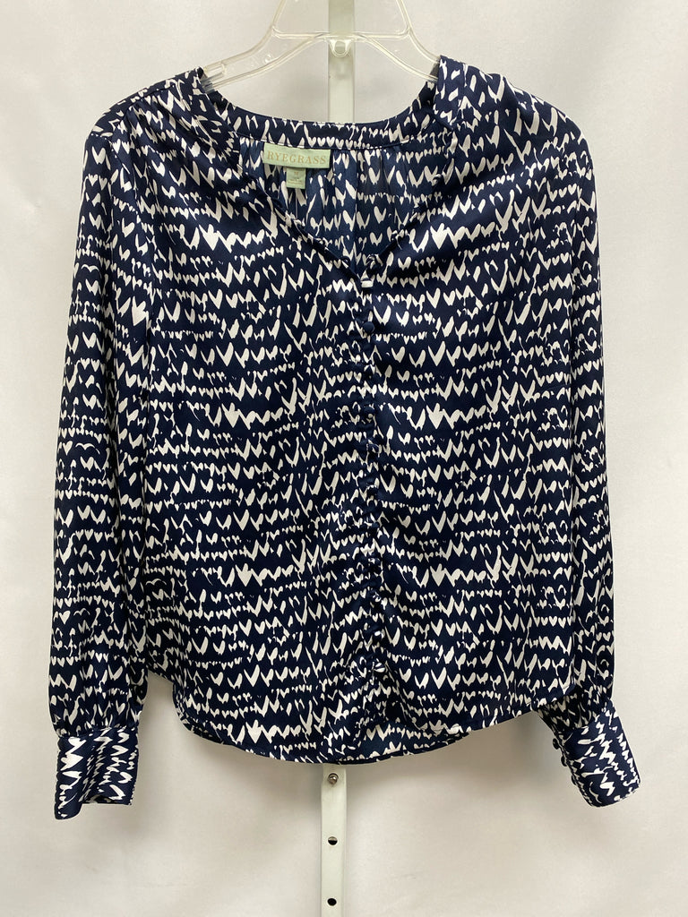 Size Medium Navy/White Long Sleeve Top