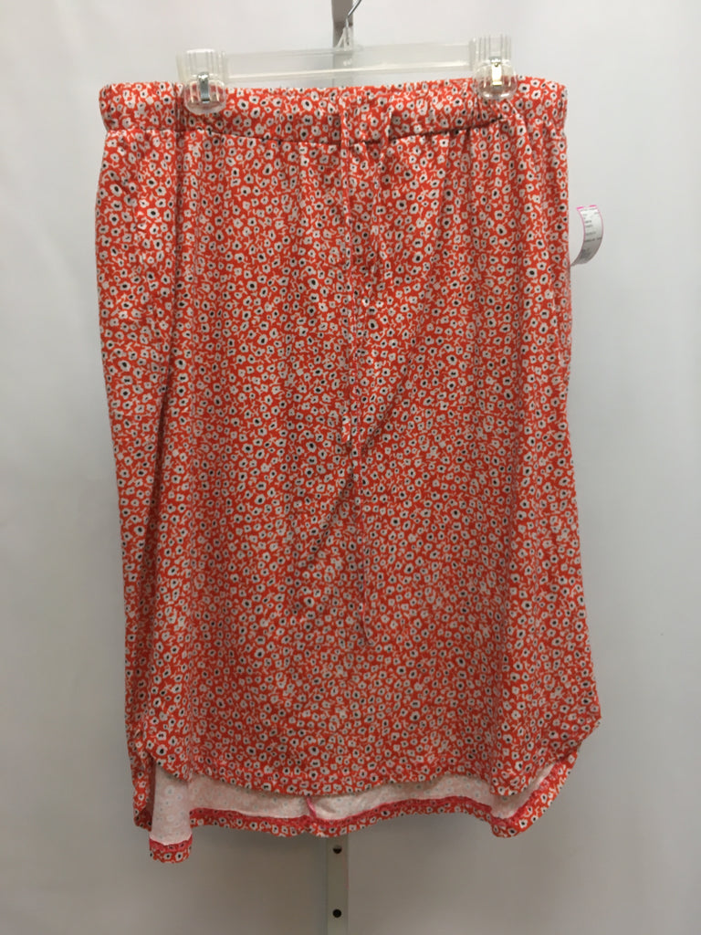 Tickled Teal Size 1X Orange floral Skirt