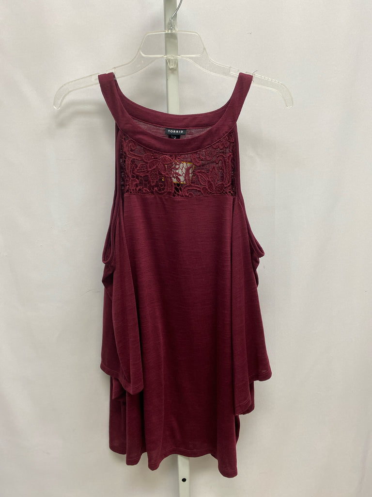 Torrid Size 2X Burgundy Cold Shoulder