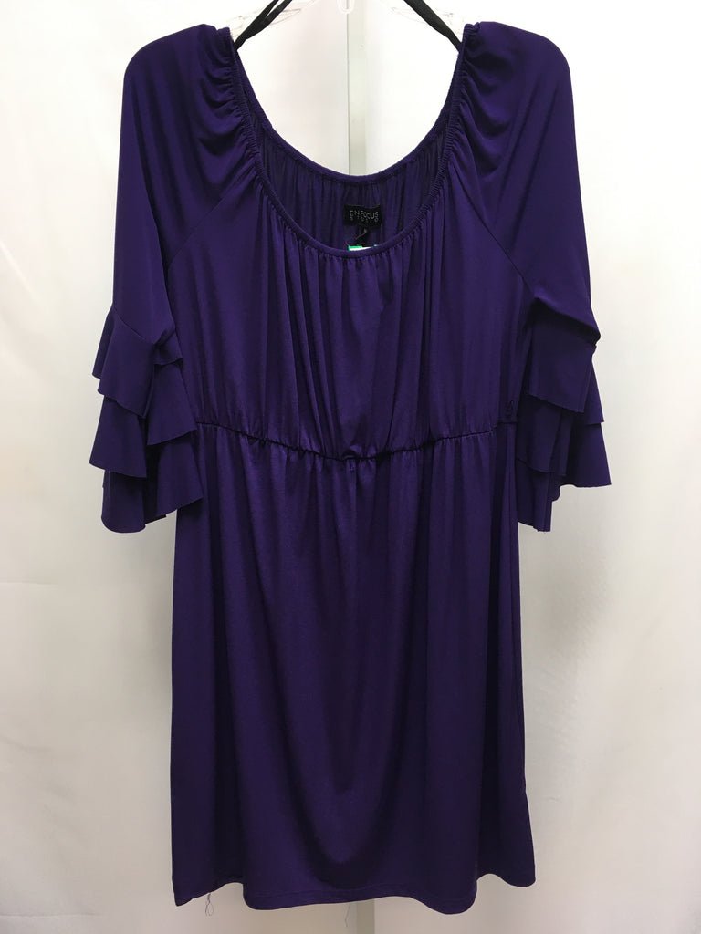 Size 14 Enfocus Studio Purple 3/4 Sleeve Dress