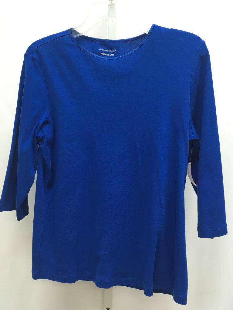 Christopher & Banks Size Large Blue 3/4 Sleeve Top