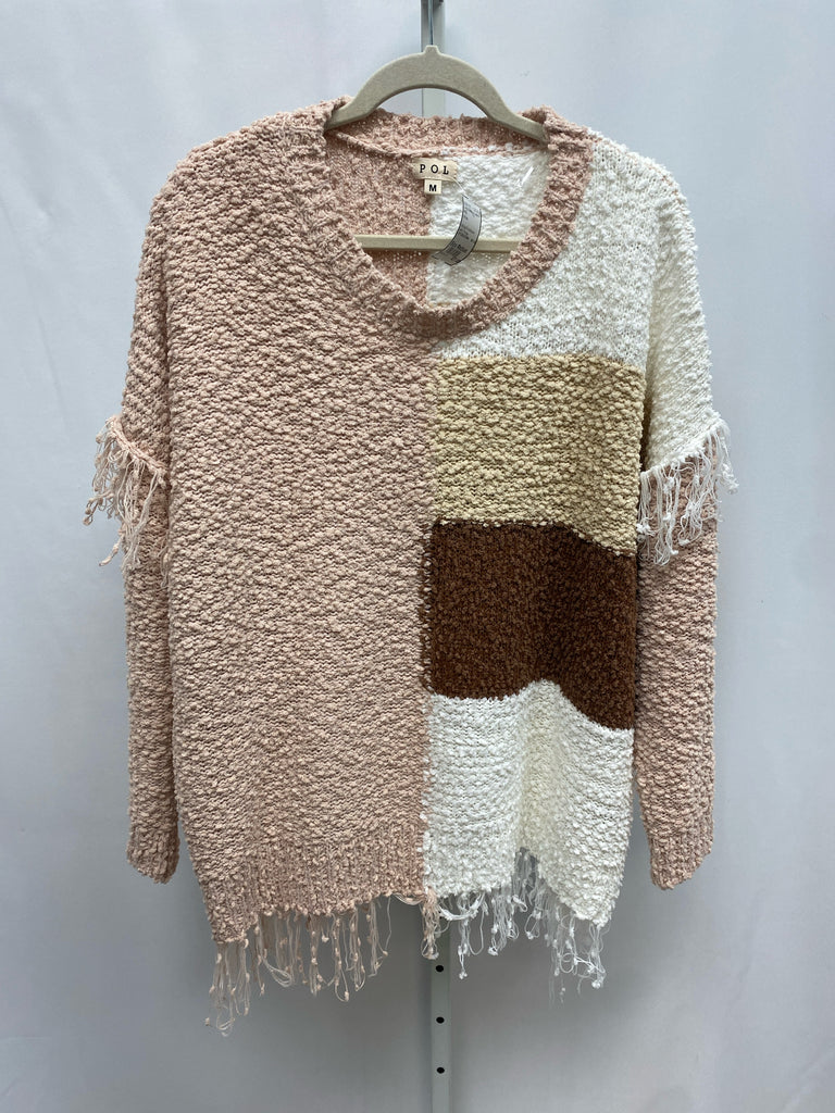 POL Size Medium White Long Sleeve Sweater