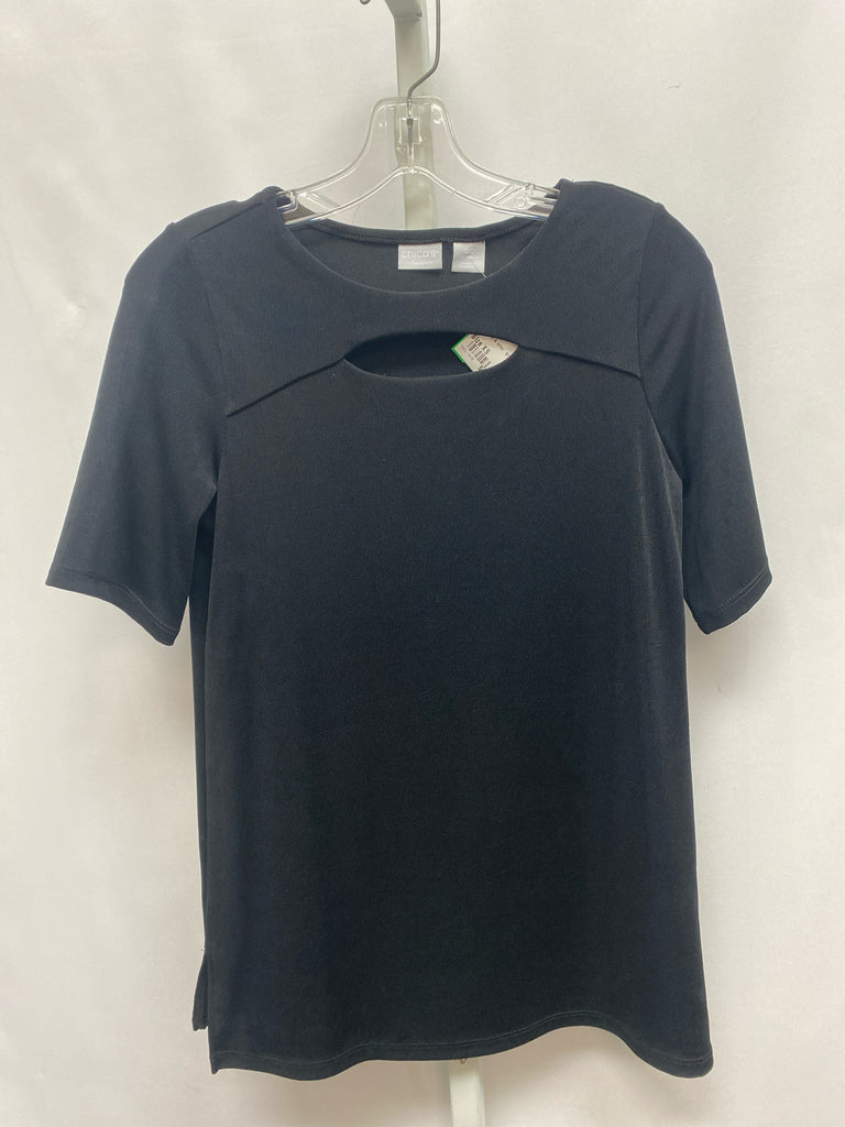 Chico's Black Size XS Short Sleeve Top