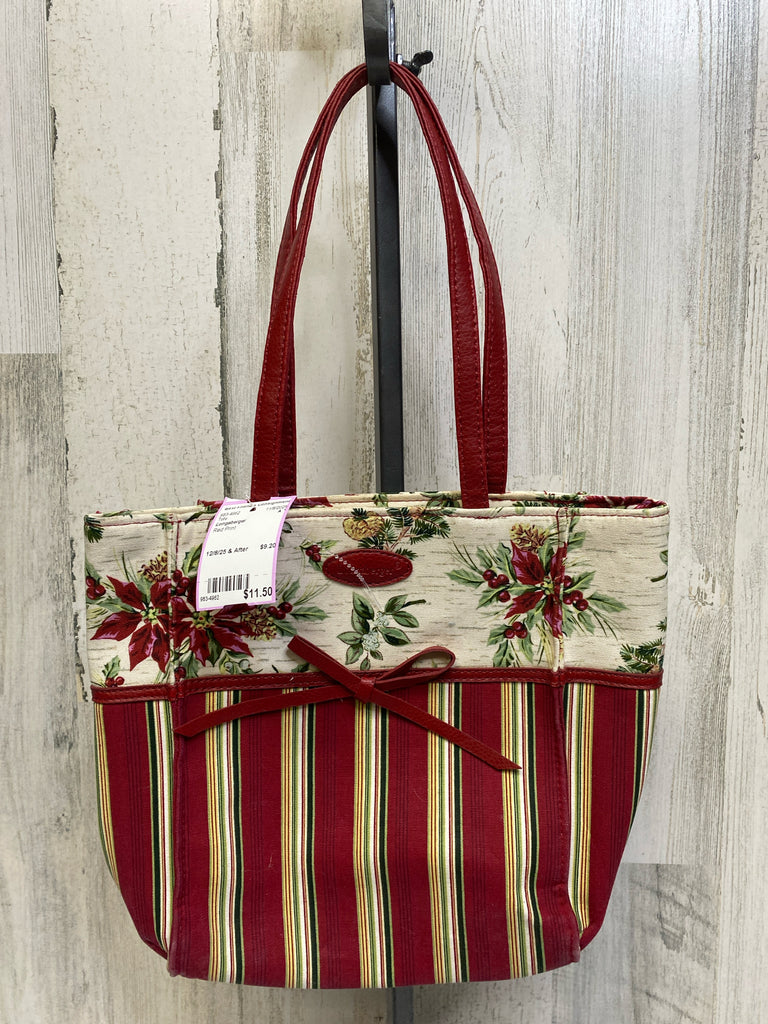 Longaberger Red Print Tote