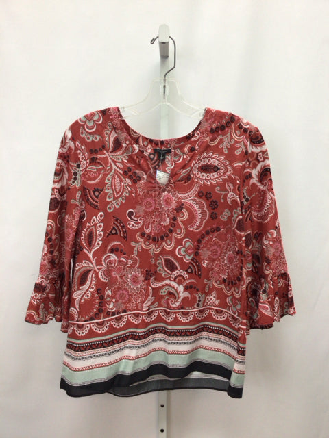 Ann Taylor Size Small Burnt Red 3/4 Sleeve Top