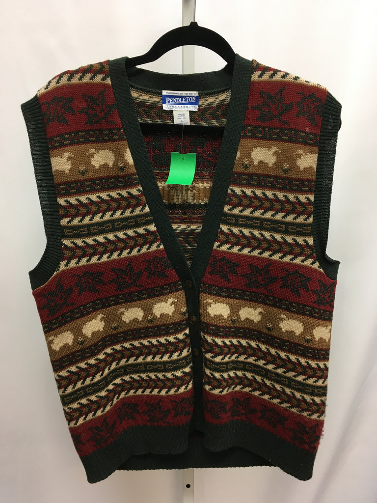 Pendelton Green Print Size Large Vest/Top