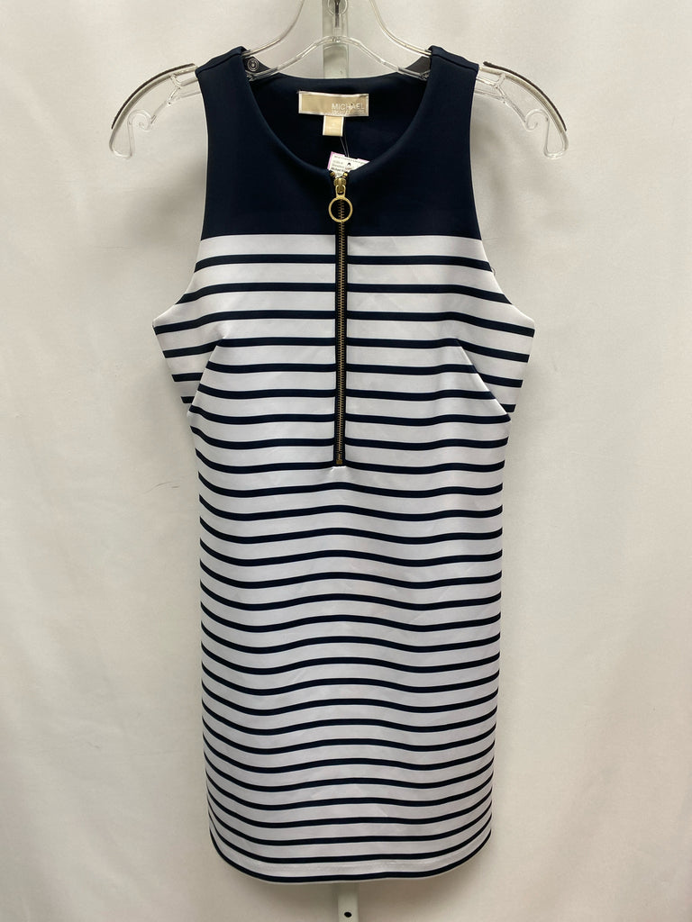 Size 4 Michael Kors Navy/White Sleeveless Dress