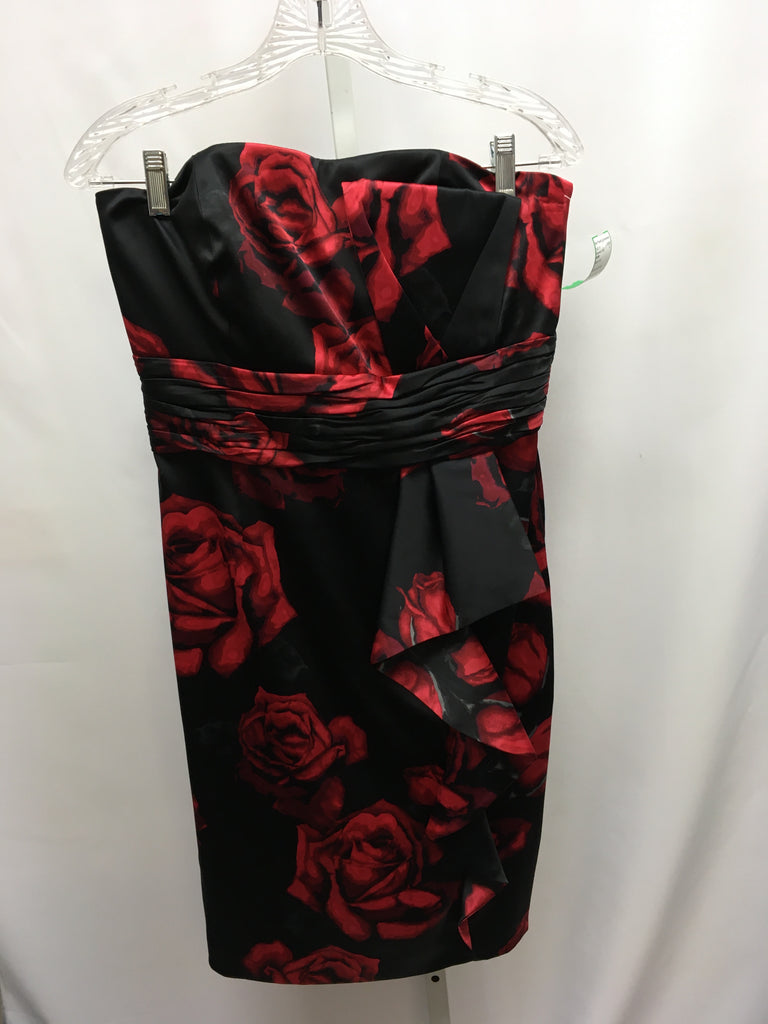 Size 8 WHBM Black Floral Sleeveless Dress