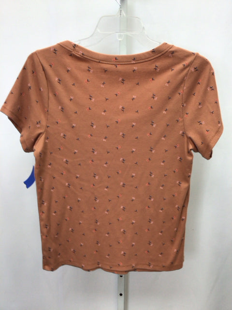 Old Navy Size 2X Brown Print Short Sleeve Top