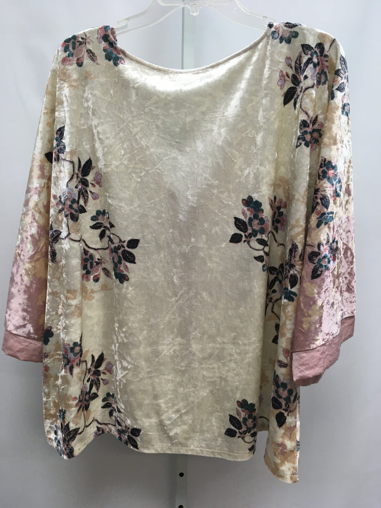Maurices Size ox White/Pink 3/4 Sleeve Top