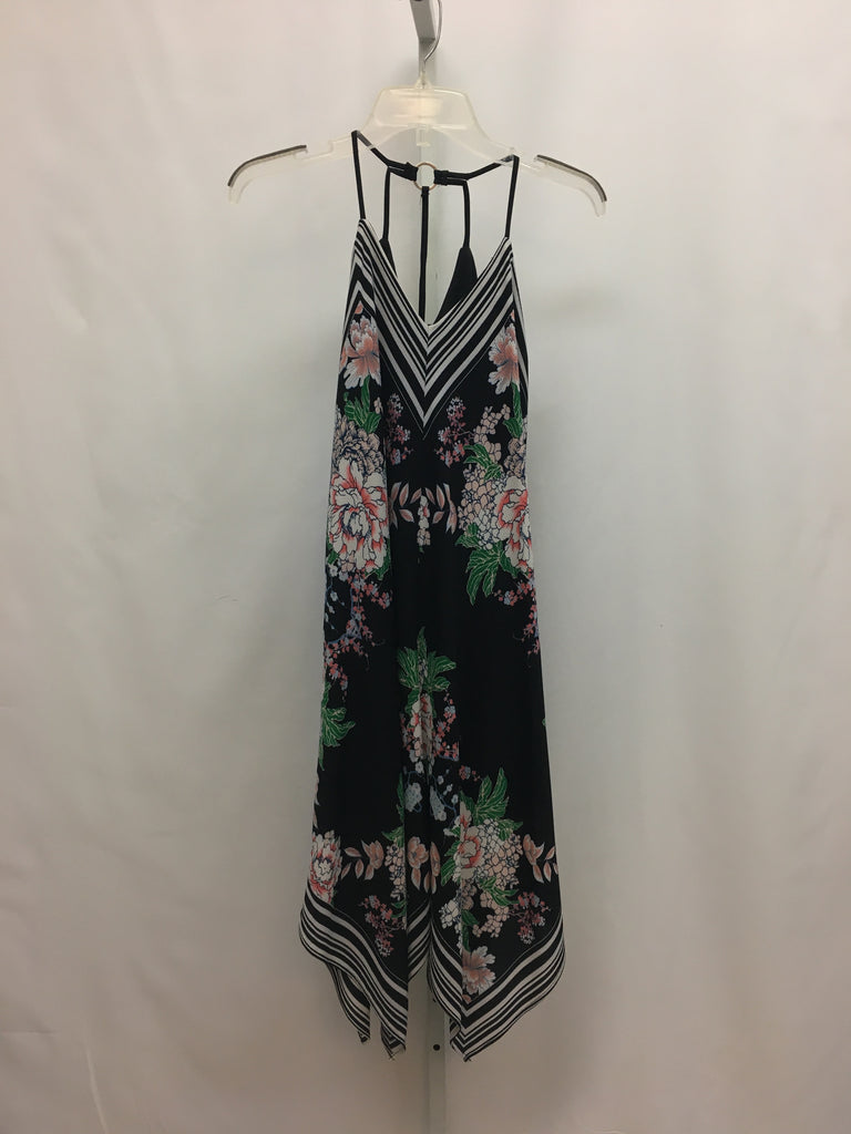 Maurices Size Small Black Floral Sleeveless Dress