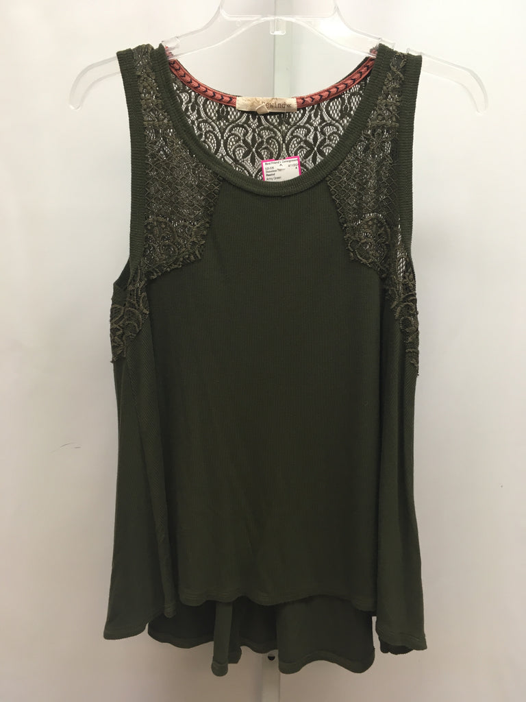 Rewind Size Large Army Green Sleeveless Top
