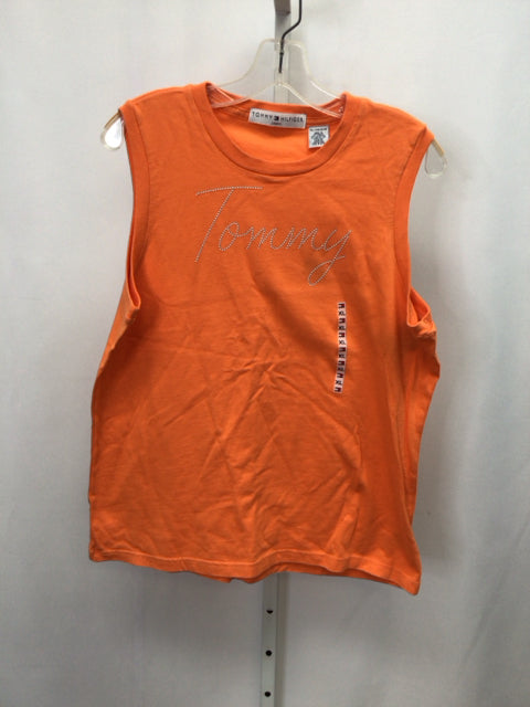 Tommy Hilfiger Size XL Orange Sleeveless Top