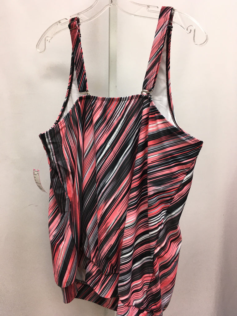 Size 18W Gray/Pink Swimsuit Top Only