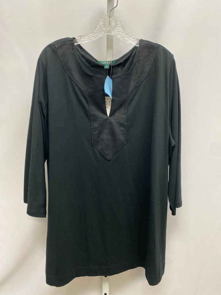lauren Size 3X Black 3/4 Sleeve Top