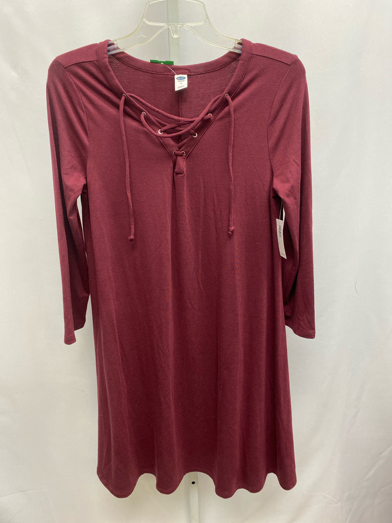 Old Navy Size Medium Burgundy Long Sleeve Dress