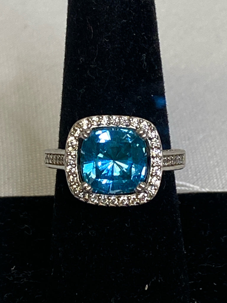 Blue Sterling Silver Ring