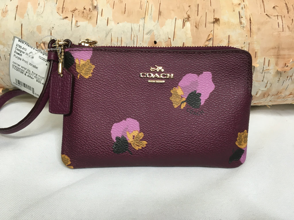 Coach Purple Print Designer Wristlet