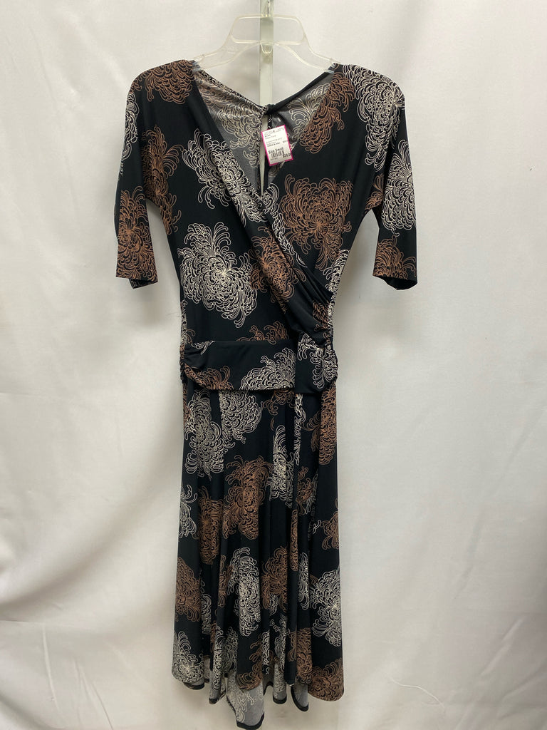 BCBG Size Small Black Floral Short Sleeve Dress