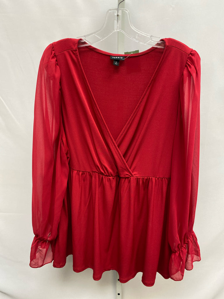 Torrid Size 2X Red Long Sleeve Top