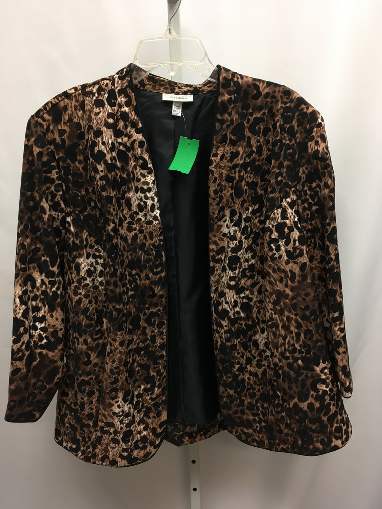 Dress Barn Size 22/24 Brown animal Blazer