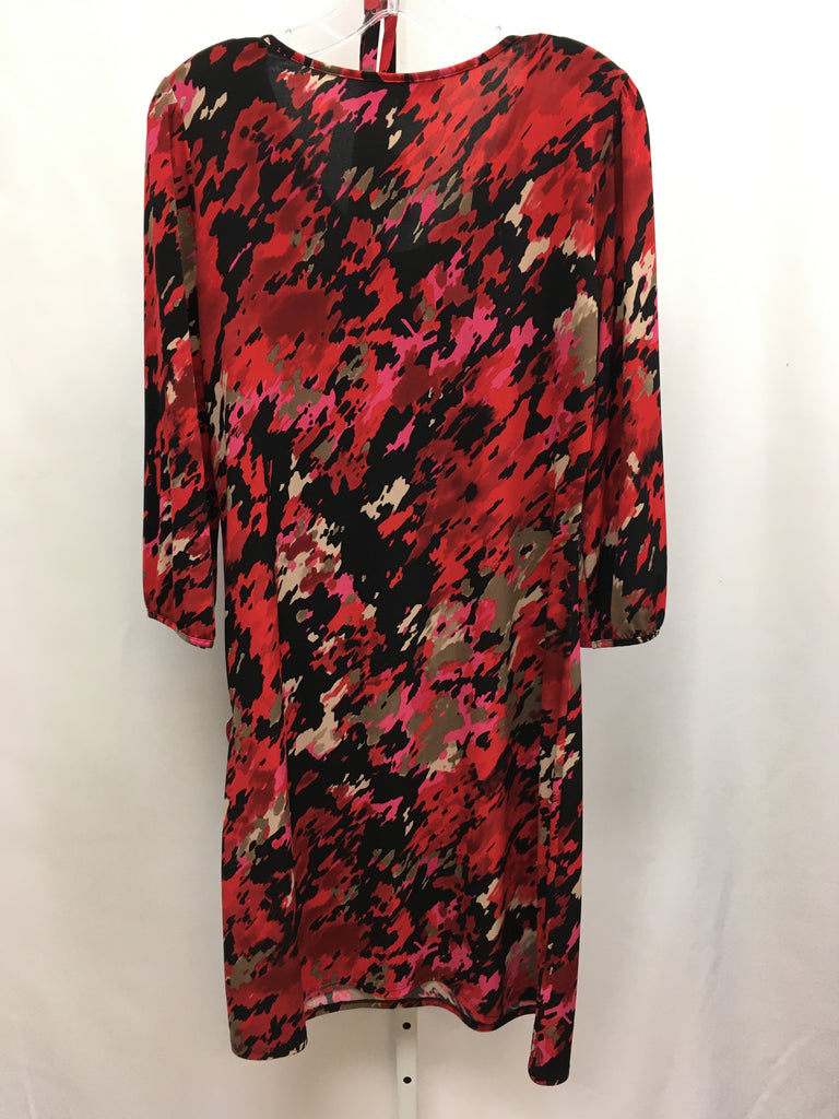 Size Large Lily Black/Red 3/4 Sleeve Dress